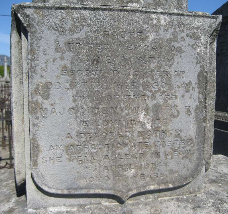 Gravestone of Jane (Blake) Whitty