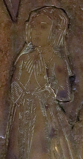 Monumental brass of Dionyse (Bodley) Leveson