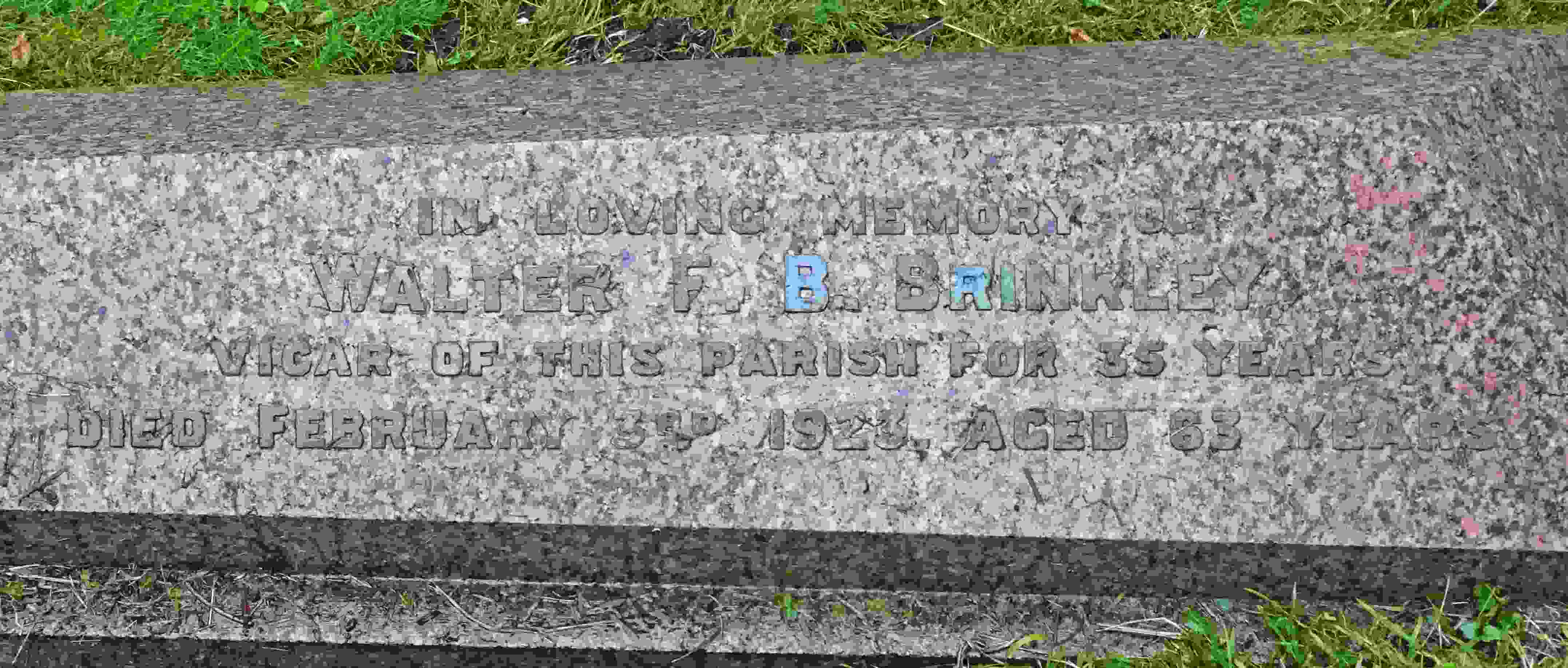 Gravestone of Walter Frederick Brownlow Brinkley 