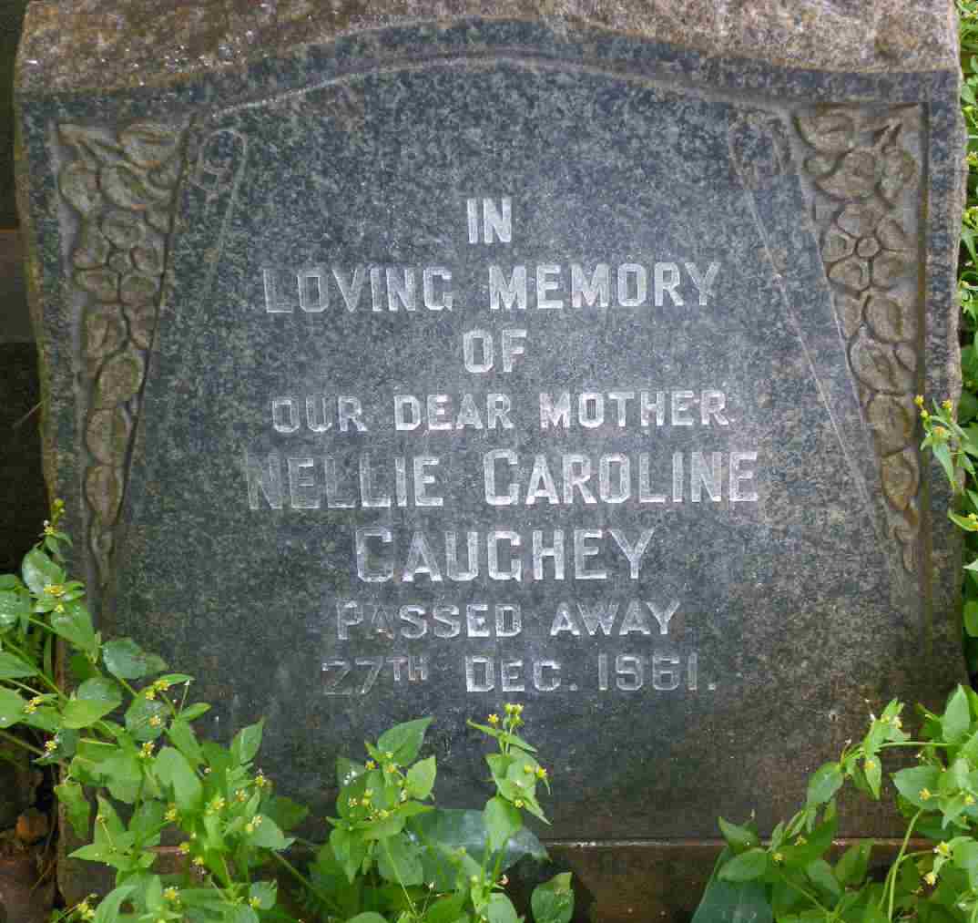Headstone of Nellie Caroline (Byerley) Caughey