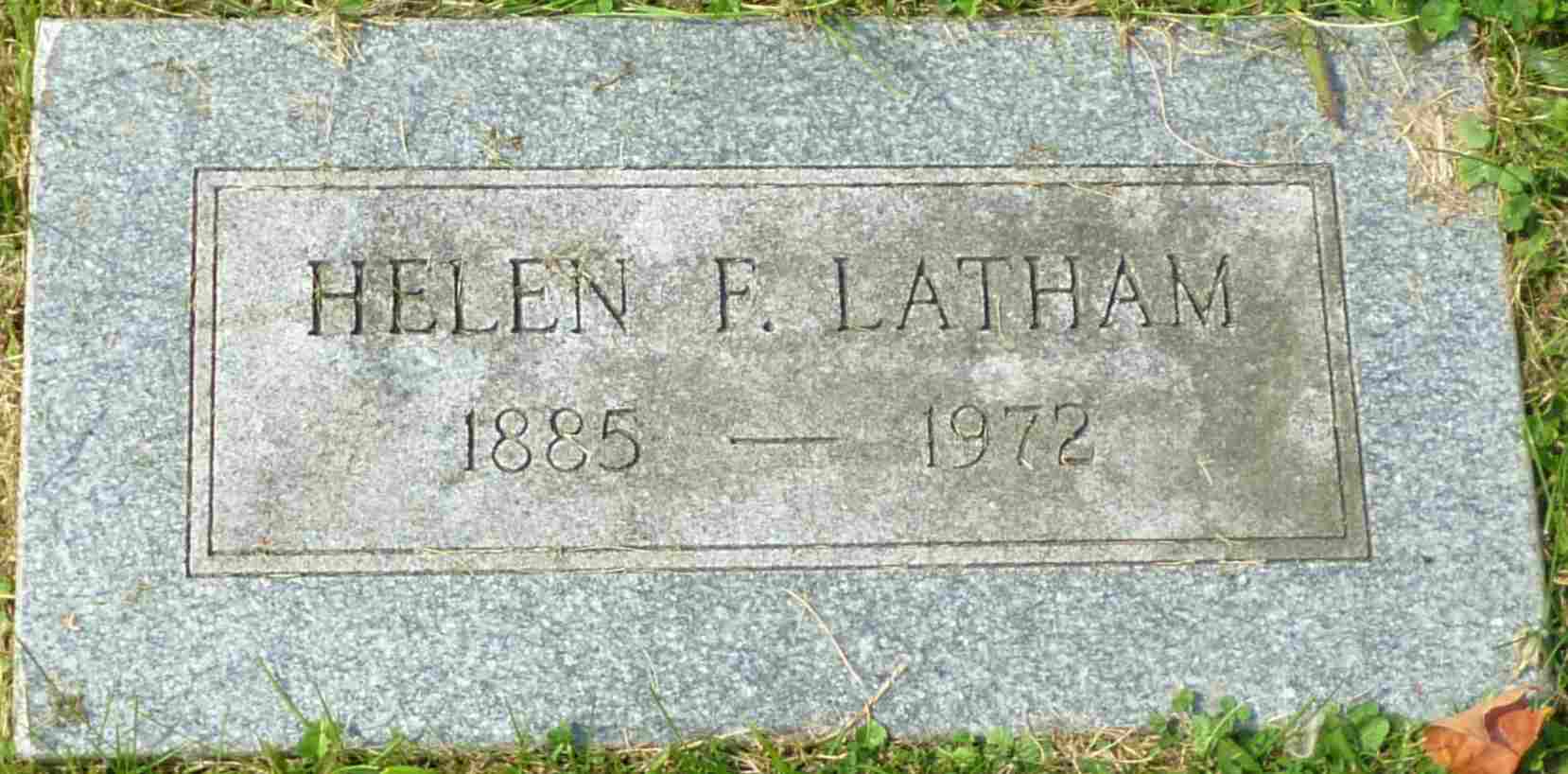 Gravestone of Helen Florence (Canton, Sterrett) Latham