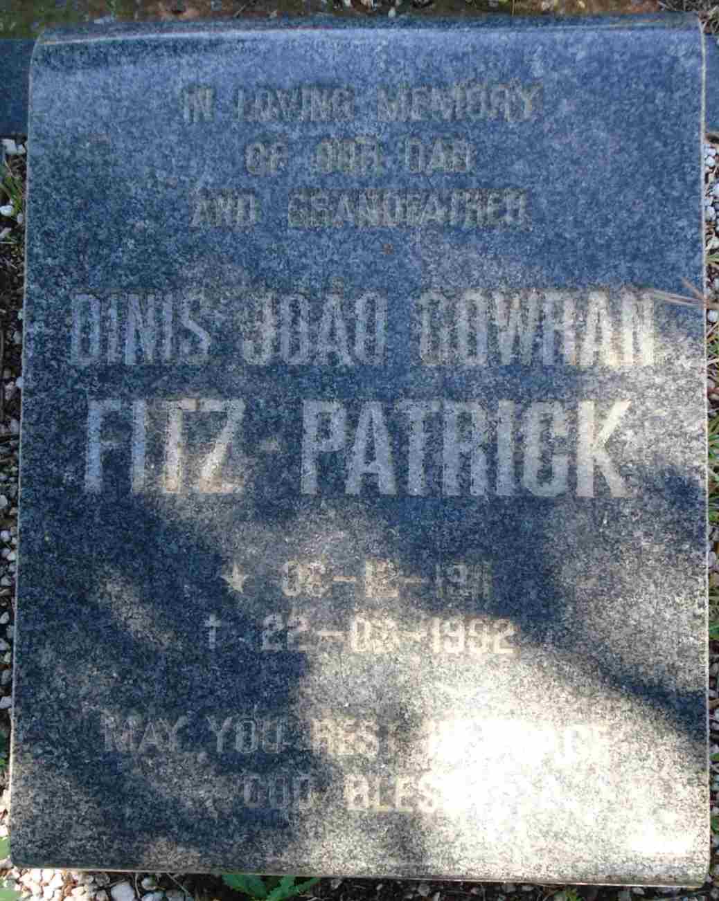 Headstone of Denis John Gowran Fitz-Patrick
