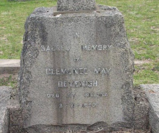 Gravestone of Clemence May (Jones) Devenish