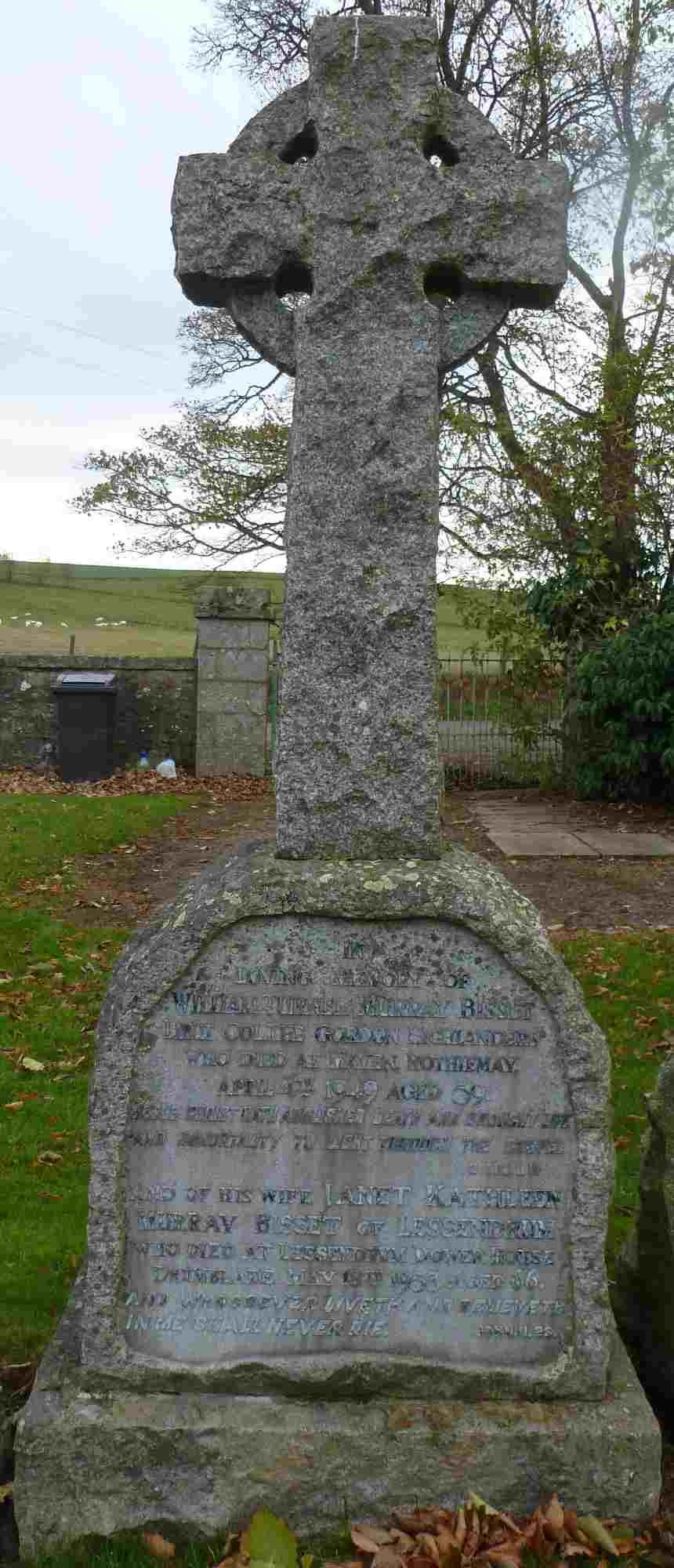 Gravestone of William Murray and Janet Kathleen Elrington Murray Bisset