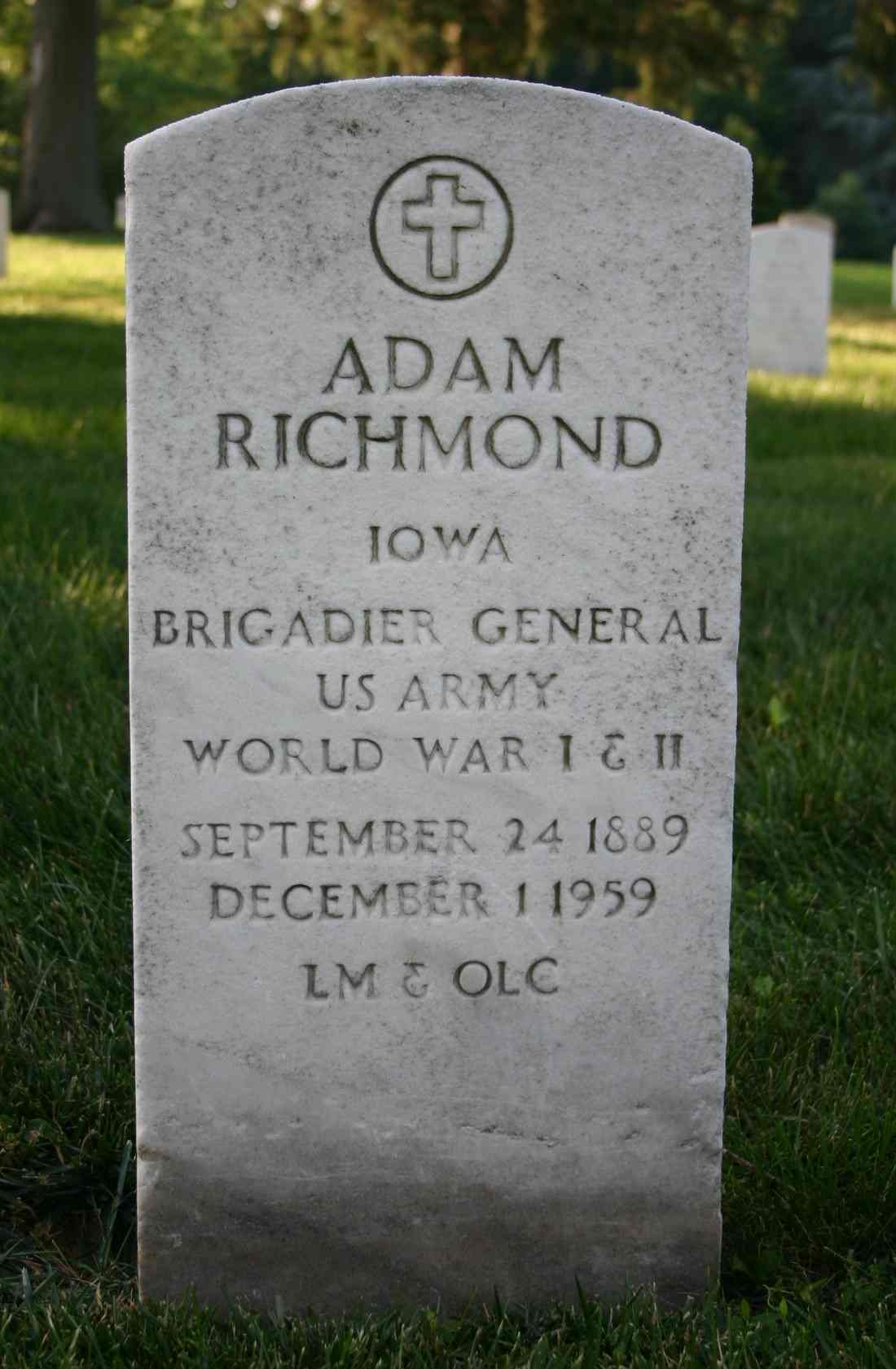 Gravestone of Adam Richmond