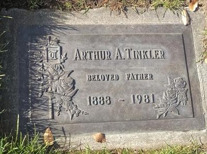 Gravestone of Arthur Abraham Tinkler