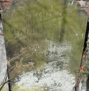 The gravestone of Charles Tyzack