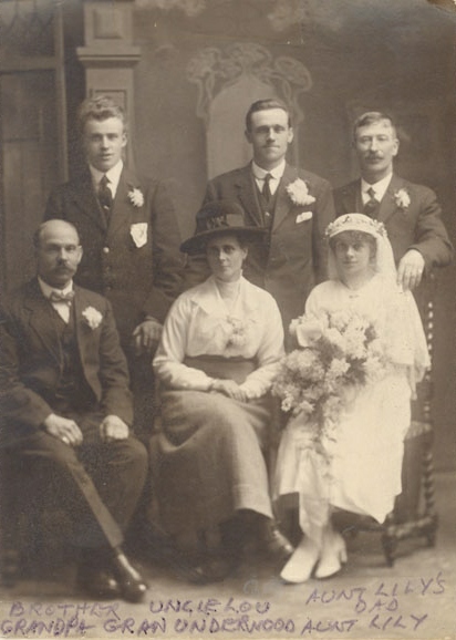 Marriage of Louis George Underwood and Lily Elizabeth Travers