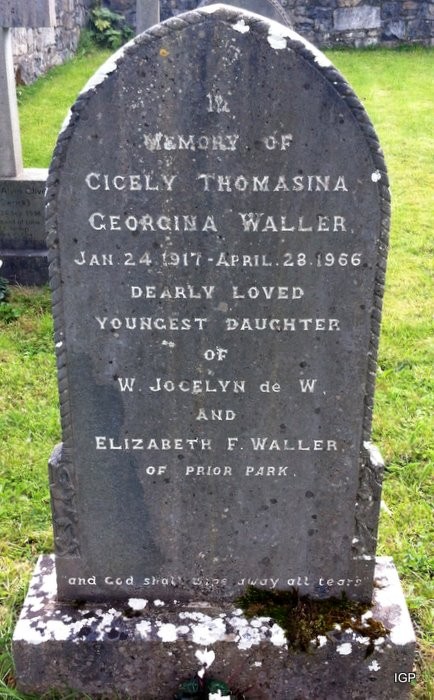 Headstone of Cecily Thomasina Georgina Waller