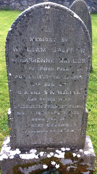 Headstone of William Waller and Elizabeth (Devenish) Waller