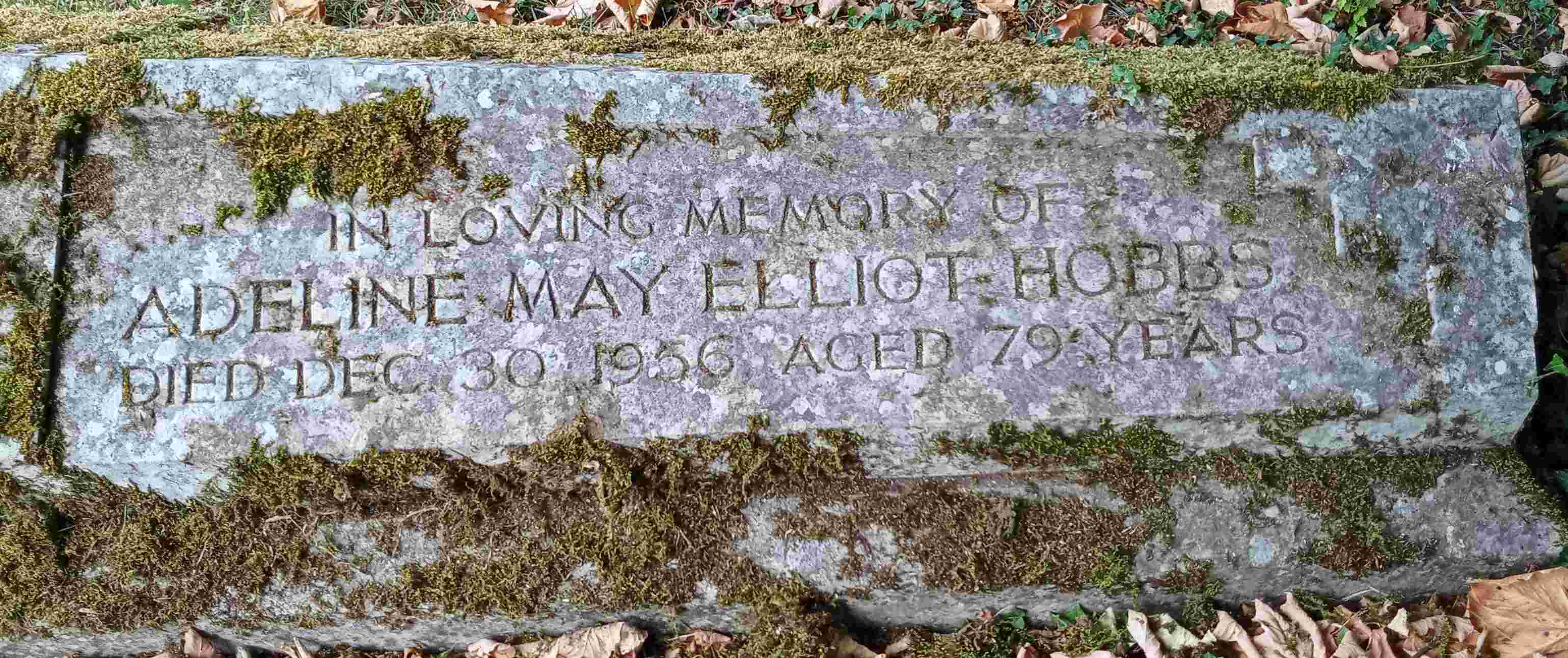 Gravestone of Adeline May Elliot Hobbs