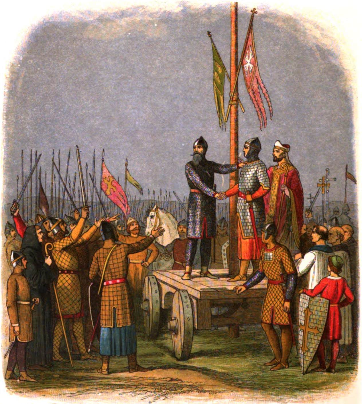 The oath of Walter Espec (left, with beard) 