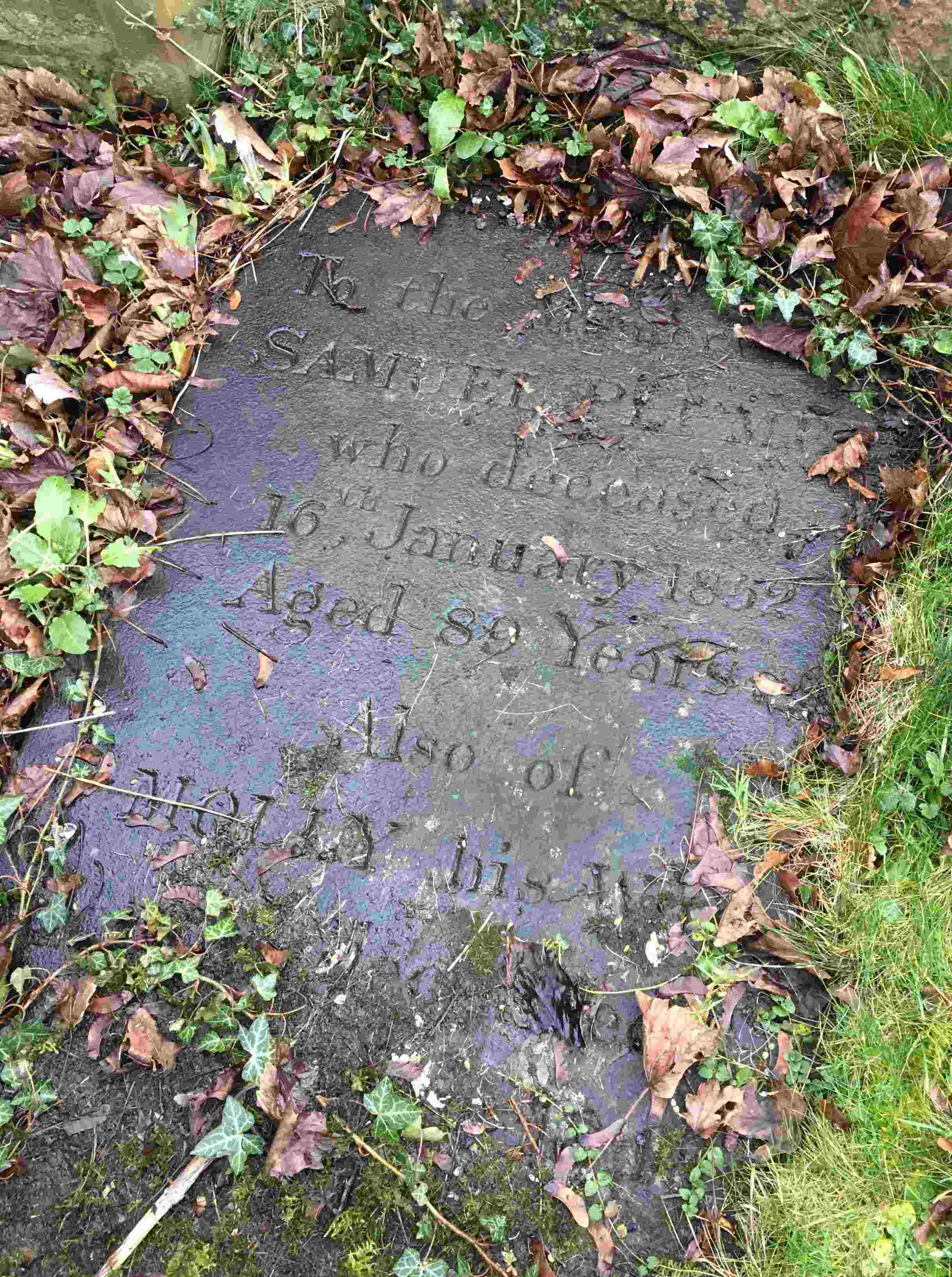 Gravestone of Samuel Plumbe and Molly (Aldworth) Plumbe